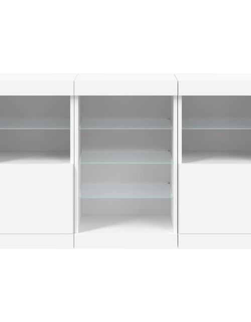 Încărcați imaginea în vizualizatorul Galerie, Servantă cu lumini LED, alb, 123x37x67 cm
