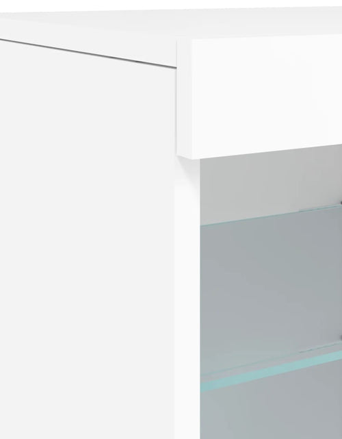 Загрузите изображение в средство просмотра галереи, Servantă cu lumini LED, alb, 123x37x67 cm
