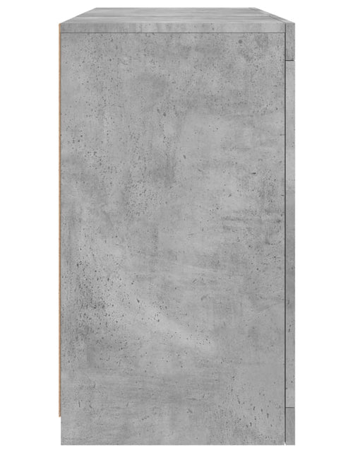 Загрузите изображение в средство просмотра галереи, Servantă cu lumini LED, gri beton, 123x37x67 cm
