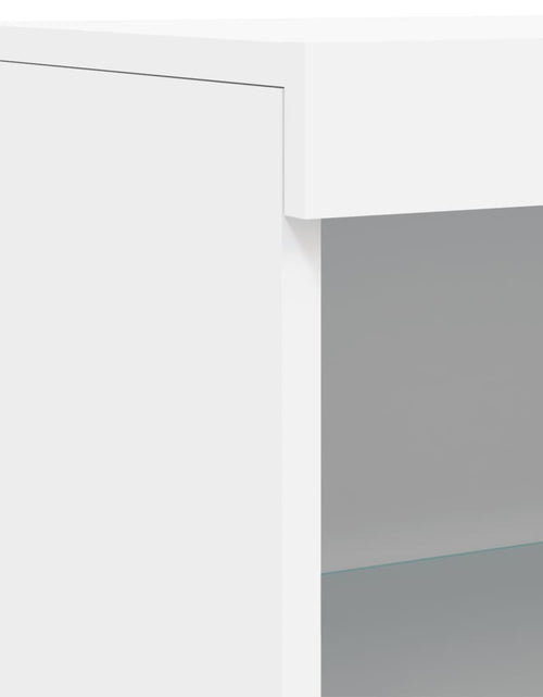 Încărcați imaginea în vizualizatorul Galerie, Servantă cu lumini LED, 3 buc., alb, lemn prelucrat
