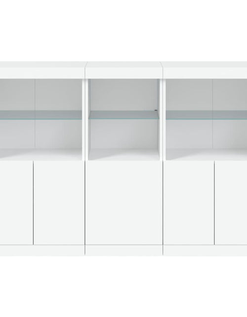 Încărcați imaginea în vizualizatorul Galerie, Servantă cu lumini LED, alb, 162x37x100 cm
