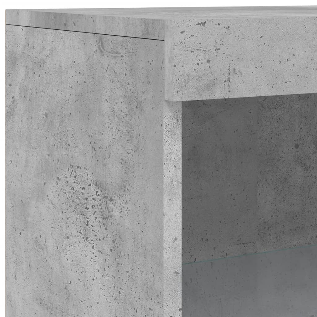 Servantă cu lumini LED, gri beton, 181,5x37x100 cm