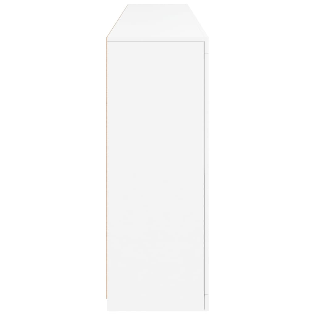 Servantă cu lumini LED, alb, 202x37x100 cm