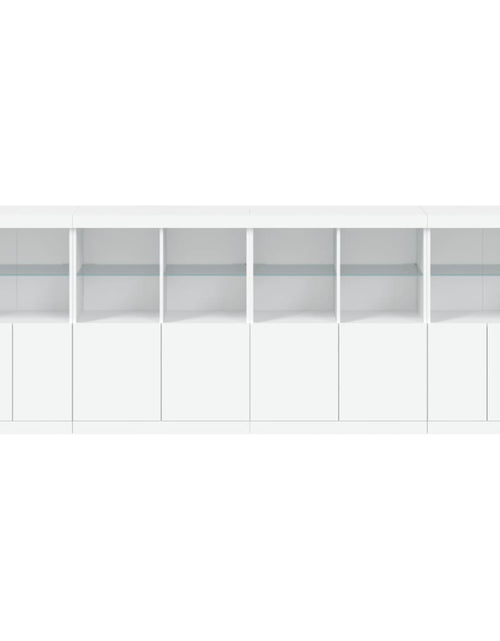 Încărcați imaginea în vizualizatorul Galerie, Servantă cu lumini LED, alb, 283x37x100 cm
