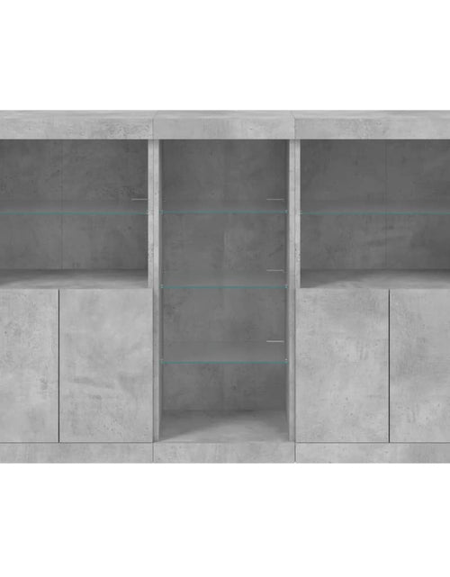 Încărcați imaginea în vizualizatorul Galerie, Servantă cu lumini LED, gri beton, 162x37x100 cm
