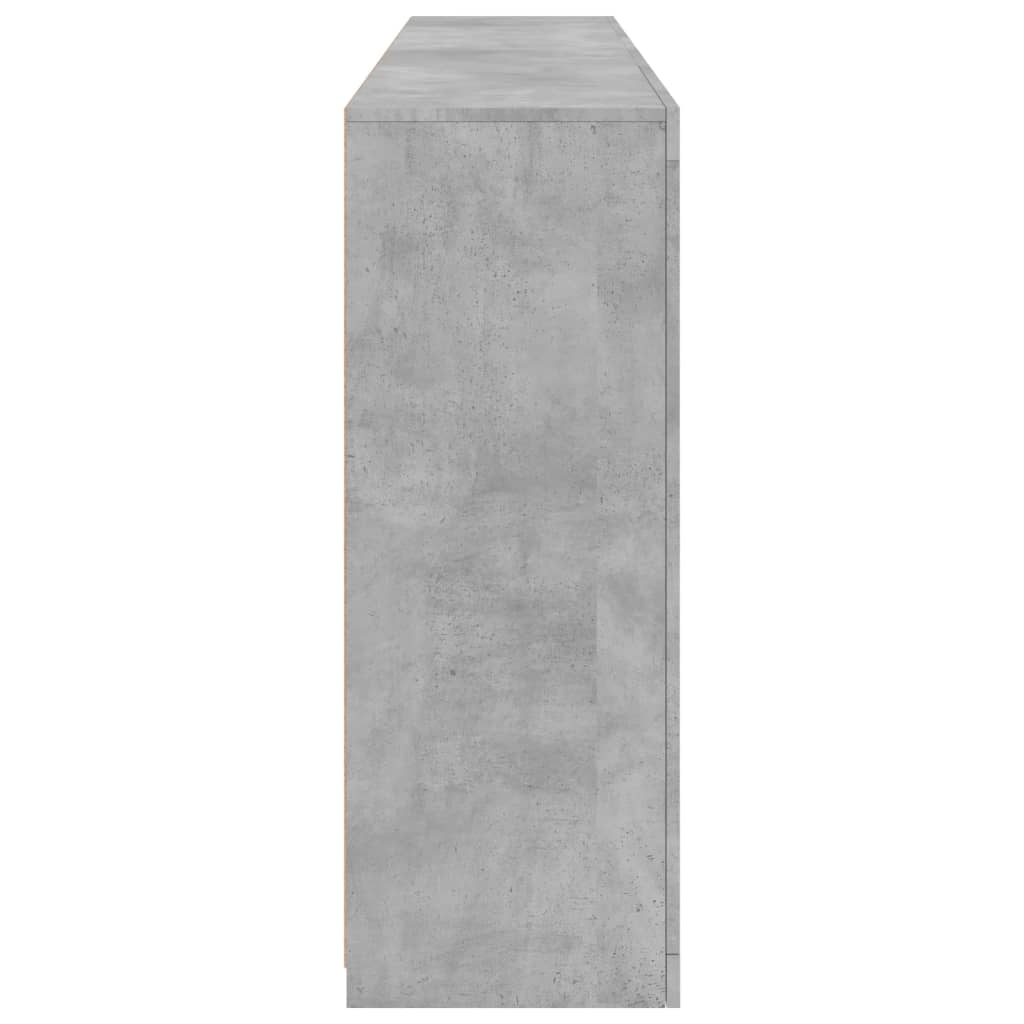 Servantă cu lumini LED, gri beton, 181,5x37x100 cm