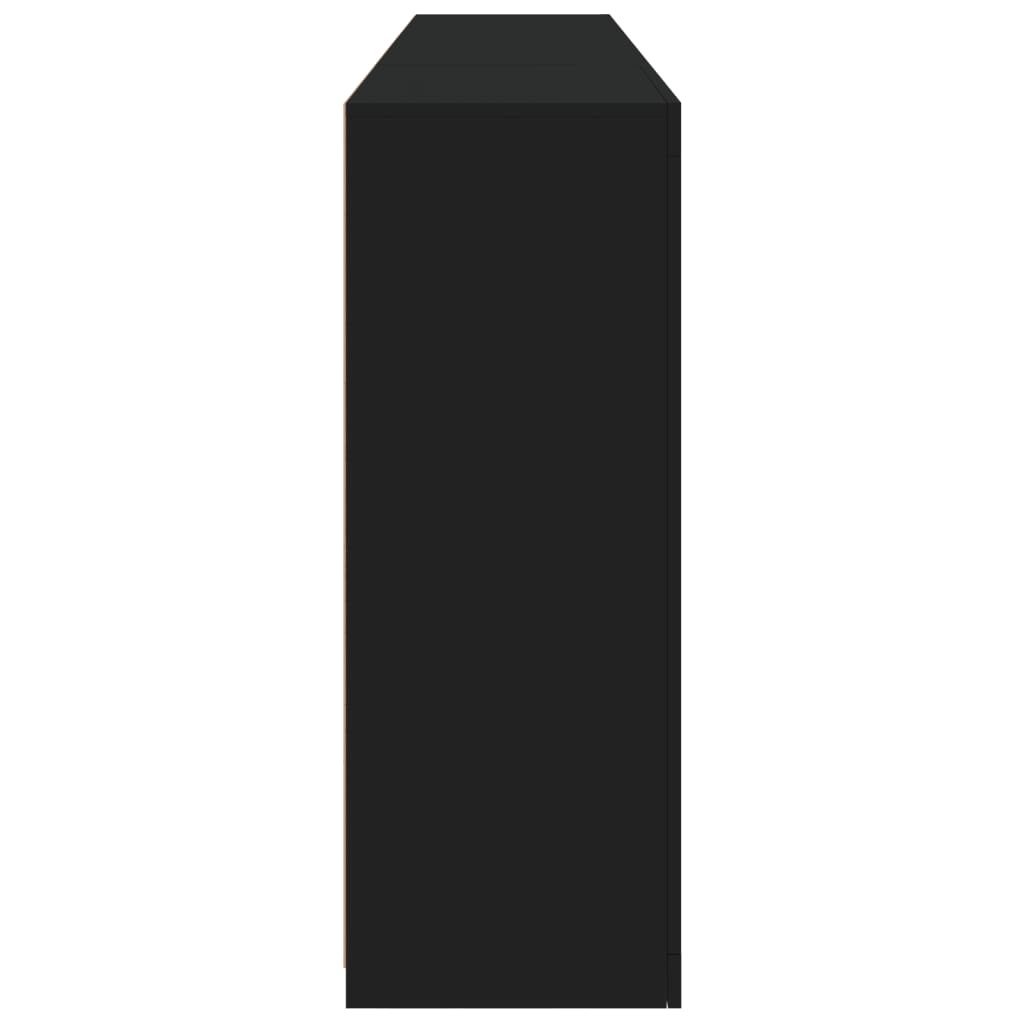 Servantă cu lumini LED, negru, 202x37x100 cm