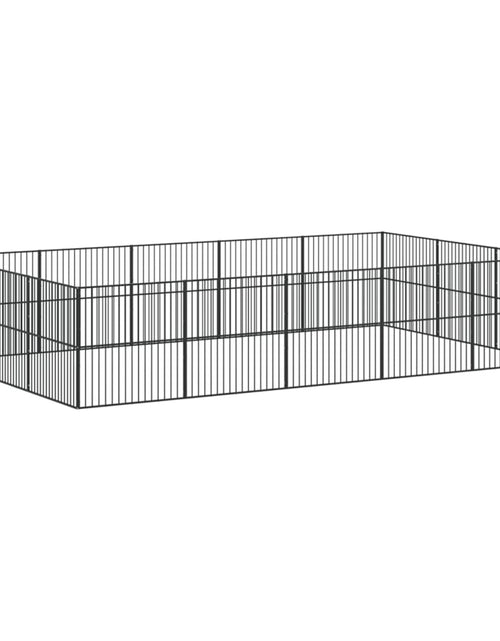 Загрузите изображение в средство просмотра галереи, Țarc pentru câini cu 16 panouri, negru, oțel galvanizat
