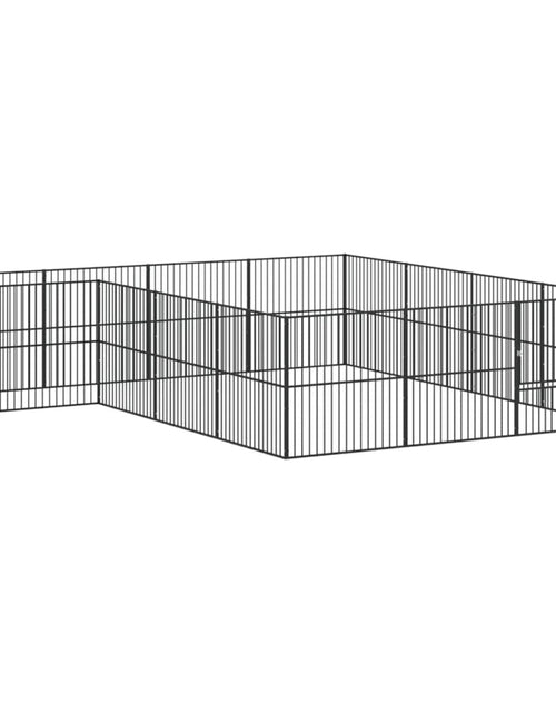 Загрузите изображение в средство просмотра галереи, Țarc pentru câini cu 16 panouri, negru, oțel galvanizat
