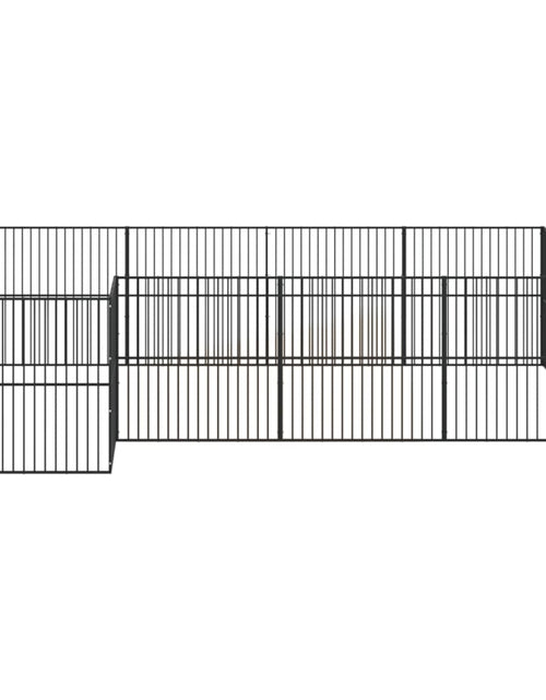 Загрузите изображение в средство просмотра галереи, Țarc pentru câini cu 16 panouri, negru, oțel galvanizat
