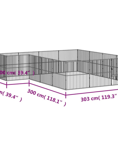 Загрузите изображение в средство просмотра галереи, Țarc pentru câini cu 16 panouri, negru, oțel galvanizat
