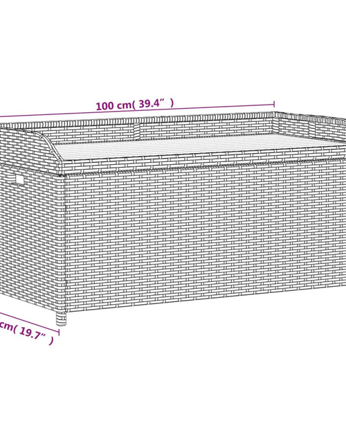 Încărcați imaginea în vizualizatorul Galerie, Bancă depozitare grădină, negru, 100x50x52 cm, poliratan/acacia - Lando

