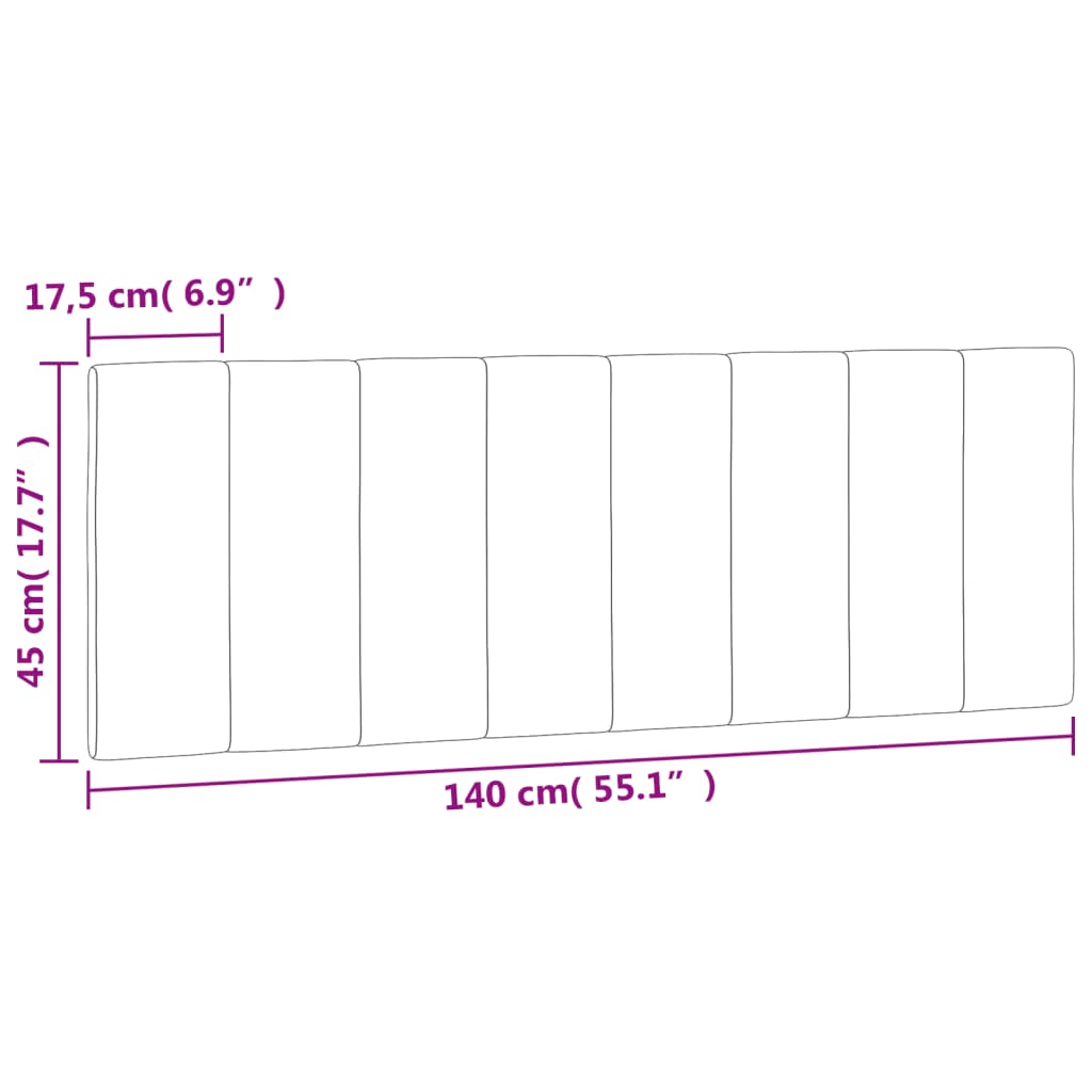 Pernă tăblie de pat, gri deschis, 140 cm, catifea