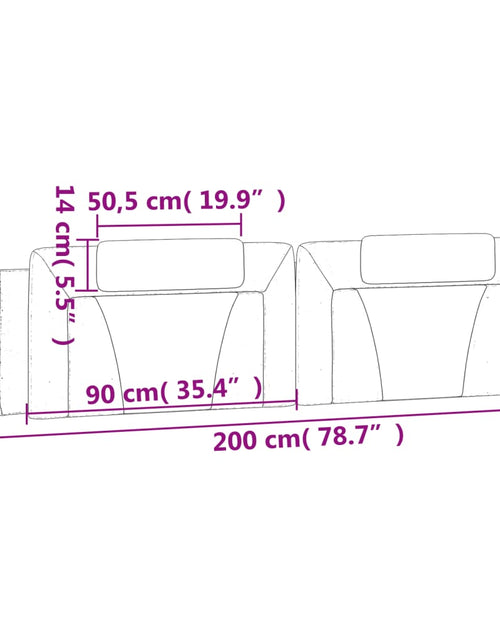 Încărcați imaginea în vizualizatorul Galerie, Pernă pentru tăblie pat, alb, 200 cm, piele artificială
