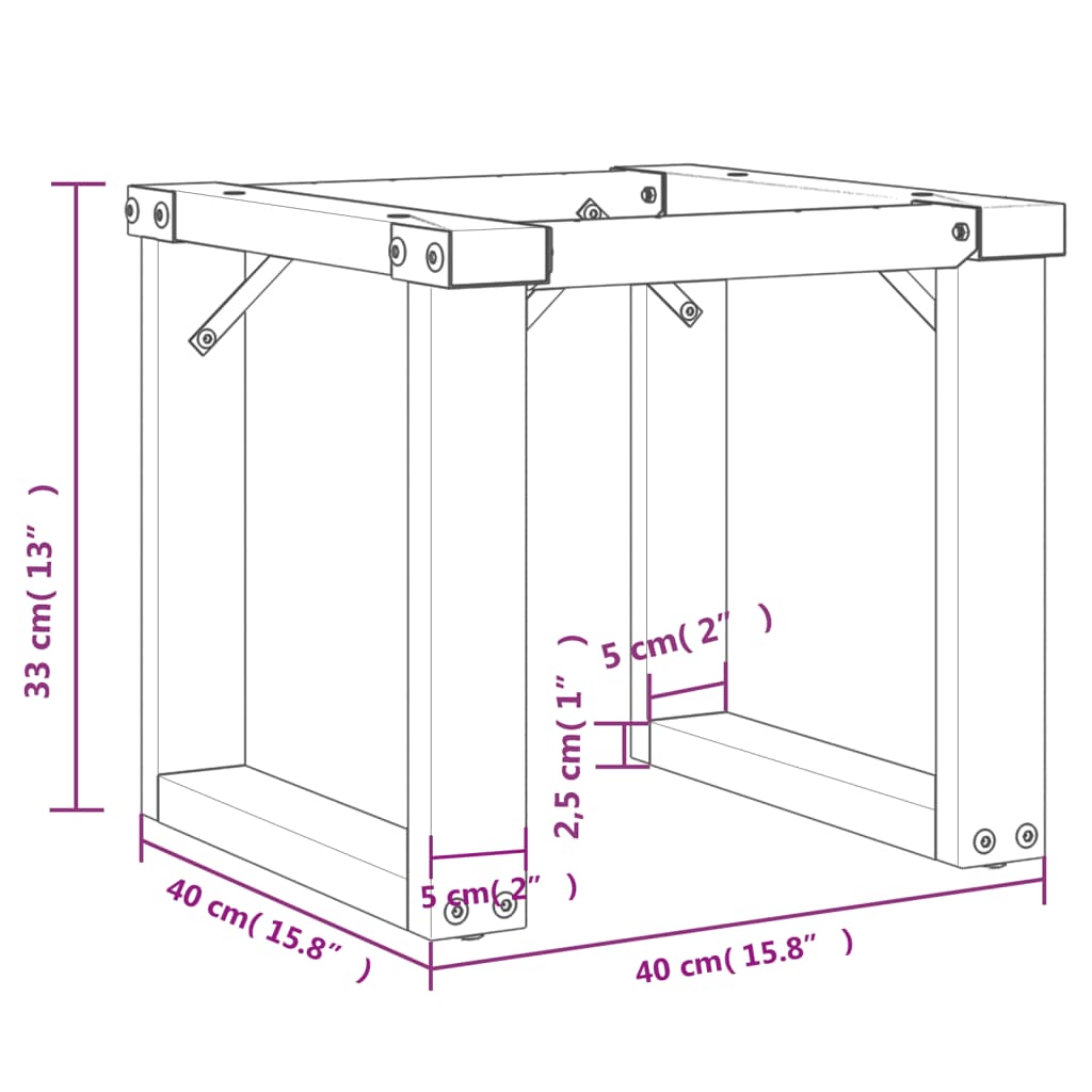 Picioare Măsuță de cafea O-Frame 40x40x33 cm Fontă - Lando