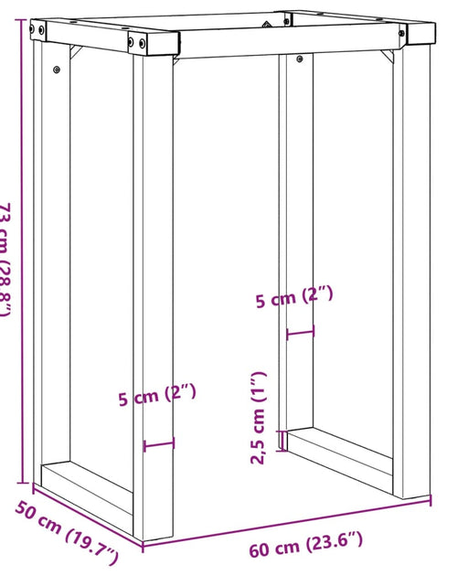 Загрузите изображение в средство просмотра галереи, Picioare Măsuță de cafea O-Frame 60x50x73 cm Fontă
