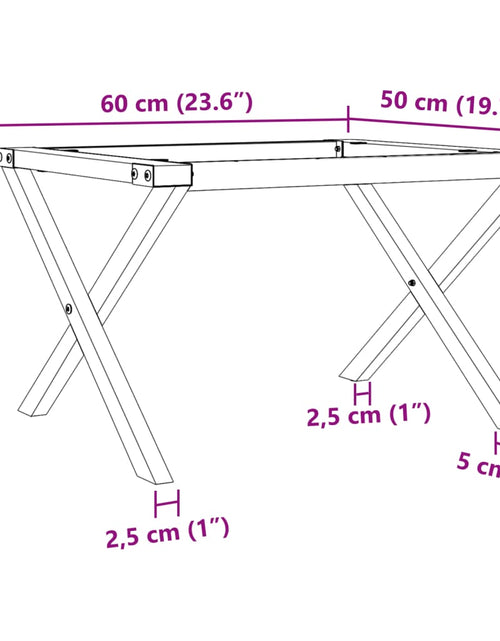 Загрузите изображение в средство просмотра галереи, Picioare Măsuță de cafea X-Frame 60x50x38 cm Fontă
