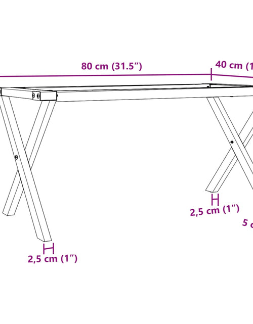 Загрузите изображение в средство просмотра галереи, Picioare Măsuță de cafea X-Frame 80x40x43 cm Fontă
