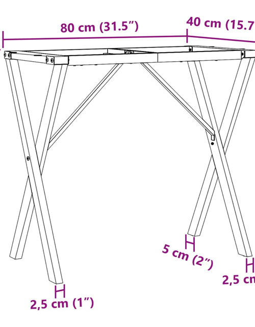 Загрузите изображение в средство просмотра галереи, Picioare masă de sufragerie X-Frame 80x40x73 cm Fontă
