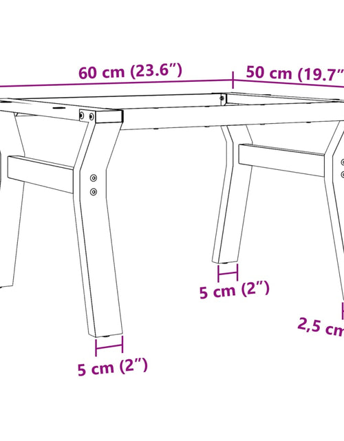 Încărcați imaginea în vizualizatorul Galerie, Picioare Măsuță de cafea Y-Frame 60x50x38 cm Fontă
