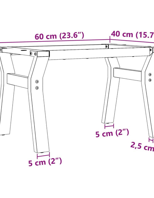 Загрузите изображение в средство просмотра галереи, Picioare Măsuță de cafea Y-Frame 60x40x38 cm Fontă
