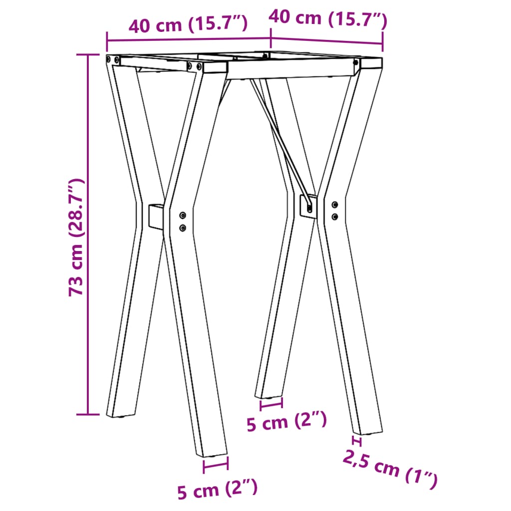 Picioare masă de sufragerie Y-Frame 40x40x73 cm Fontă