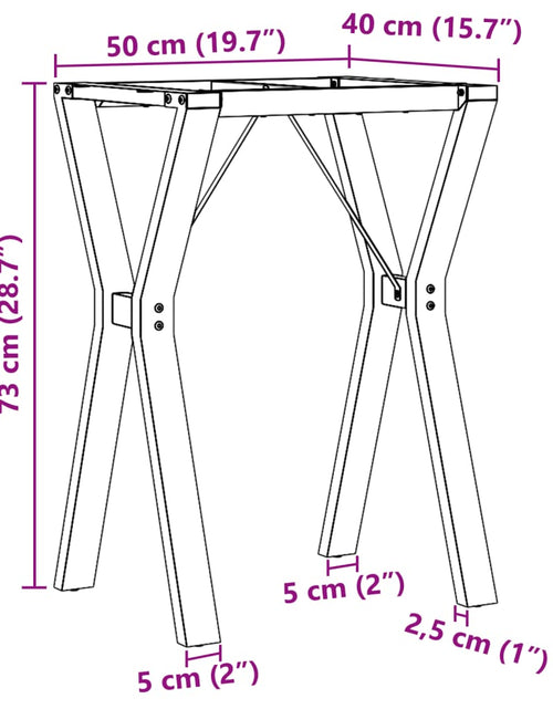 Încărcați imaginea în vizualizatorul Galerie, Picioare masă de sufragerie Y-Frame 50x40x73 cm Fontă
