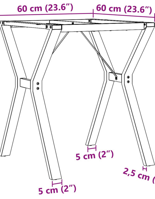 Încărcați imaginea în vizualizatorul Galerie, Picioare masă de sufragerie Y-Frame 60x60x73 cm Fontă
