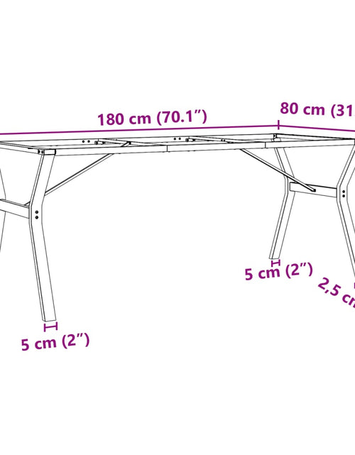 Загрузите изображение в средство просмотра галереи, Picioare masă de sufragerie Y-Frame 180x80x73 cm Fontă
