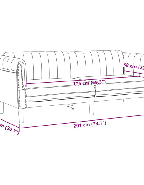Încărcați imaginea în vizualizatorul Galerie, Set canapea 2 piese, maro, catifea
