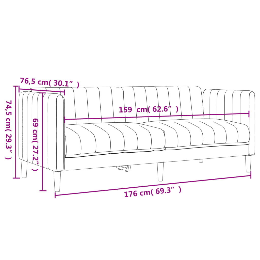 Set de canapele, 2 piese, gri deschis, material textil