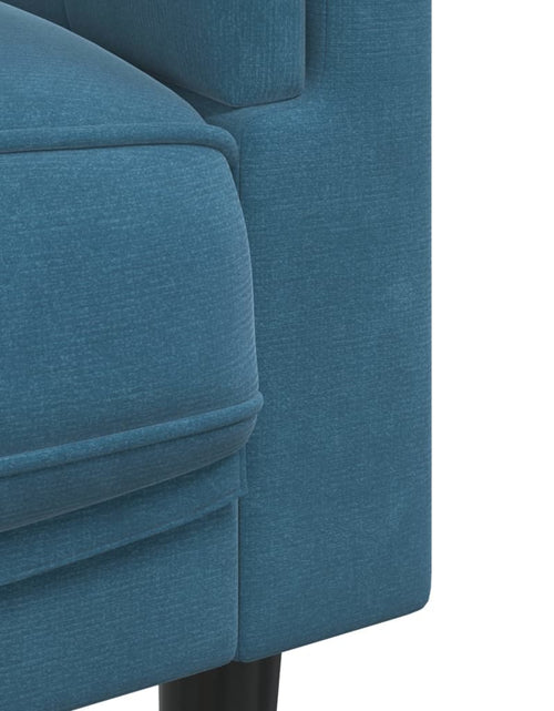 Încărcați imaginea în vizualizatorul Galerie, Set de canapele cu perne, 2 piese, albastru, catifea - Lando
