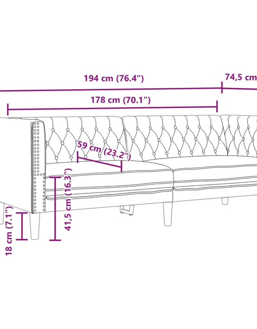 Încărcați imaginea în vizualizatorul Galerie, Set canapele Chesterfield cu 3 locuri, crem, piele eco.

