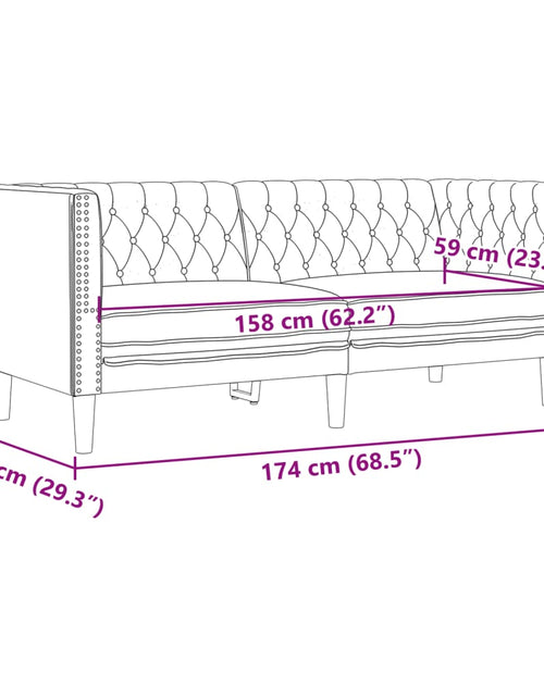 Încărcați imaginea în vizualizatorul Galerie, Set canapele Chesterfield cu 3 locuri, crem, piele eco.
