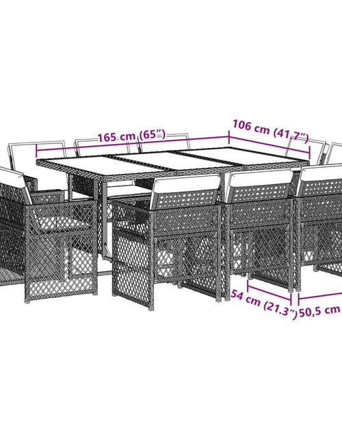 Încărcați imaginea în vizualizatorul Galerie, Set mobilier grădină cu perne, 11 piese bej combinat poliratan
