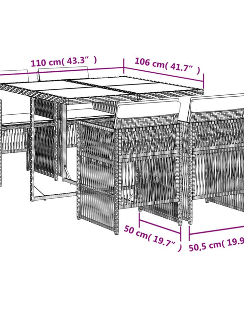 Încărcați imaginea în vizualizatorul Galerie, Set mobilier de grădină cu perne, 5 piese, negru, poliratan
