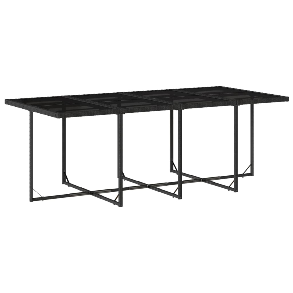 Set mobilier de grădină cu perne, 9 piese, negru, poliratan