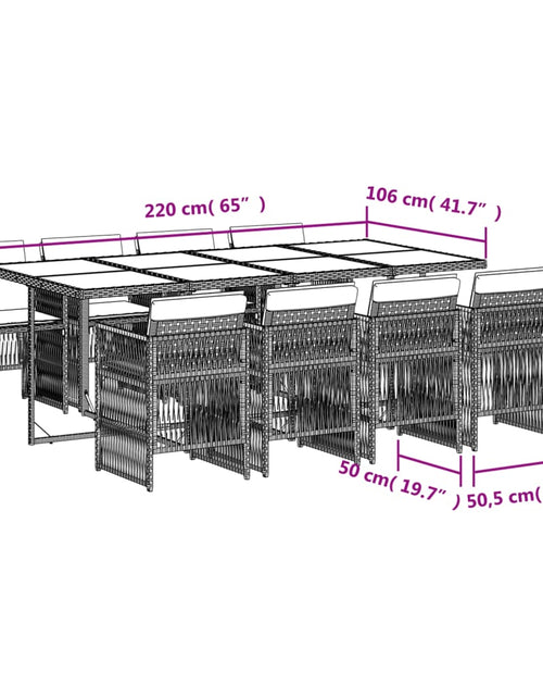 Încărcați imaginea în vizualizatorul Galerie, Set mobilier de grădină cu perne, 9 piese, negru, poliratan
