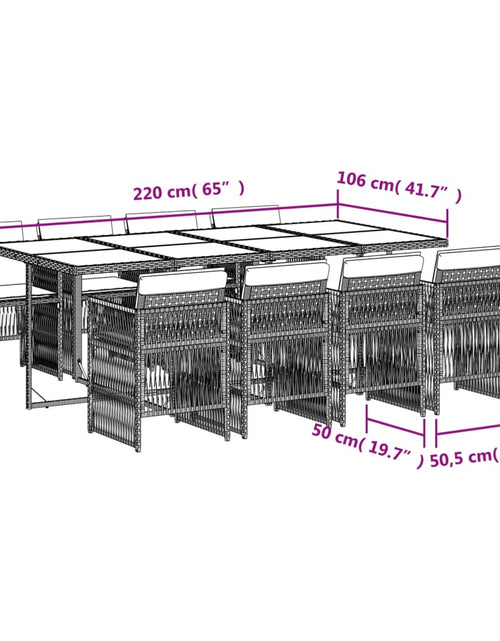 Încărcați imaginea în vizualizatorul Galerie, Set mobilier de grădină cu perne, 9 piese, maro, poliratan
