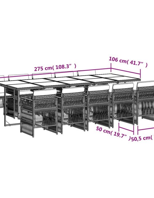 Încărcați imaginea în vizualizatorul Galerie, Set mobilier de exterior cu perne, 11 piese, negru, poliratan
