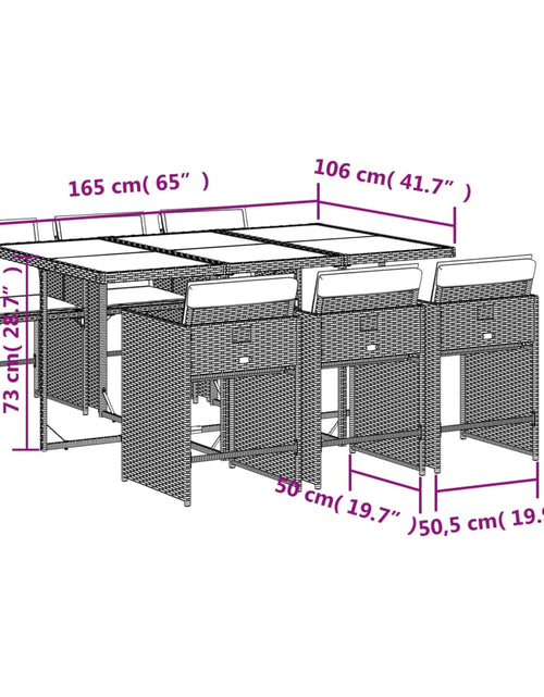 Загрузите изображение в средство просмотра галереи, Set mobilier pentru grădină, 7 piese, cu perne, bej, poliratan
