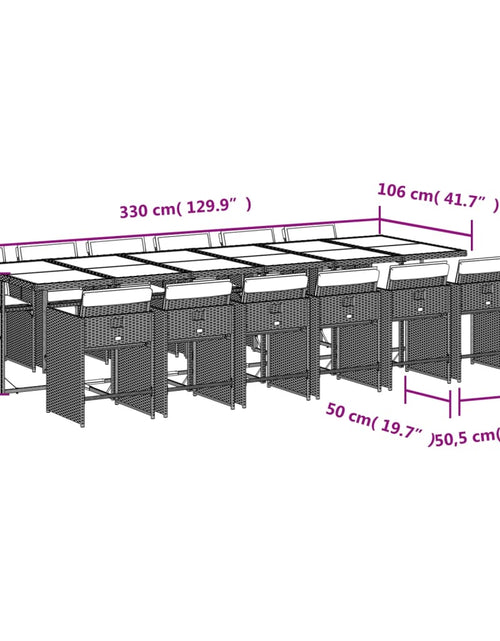 Загрузите изображение в средство просмотра галереи, Set mobilier grădină cu perne, 13 piese, bej combinat poliratan
