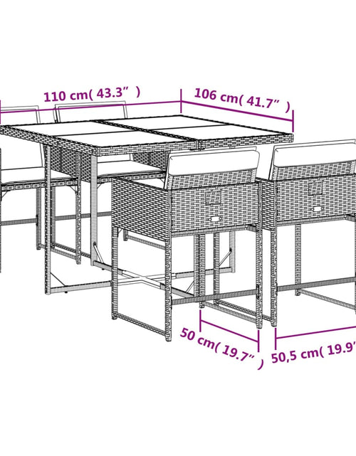 Загрузите изображение в средство просмотра галереи, Set mobilier de grădină, 5 piese, cu perne, maro, poliratan
