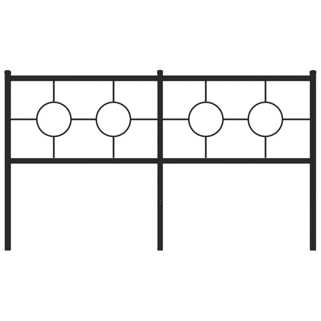 Tăblie de pat metalică, negru, 150 cm