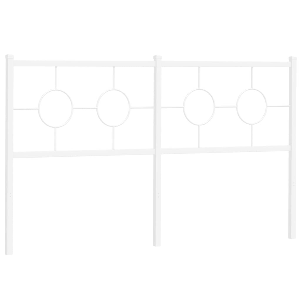 Tăblie de pat metalică, alb, 150 cm