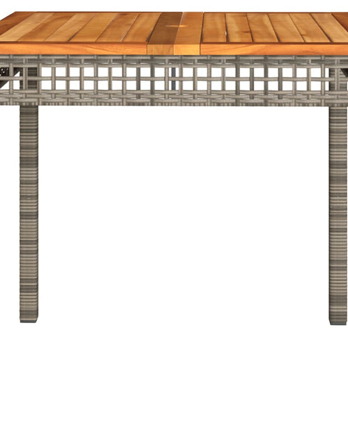 Încărcați imaginea în vizualizatorul Galerie, Masă de grădină, gri, 80x80x74 cm, poliratan și lemn acacia
