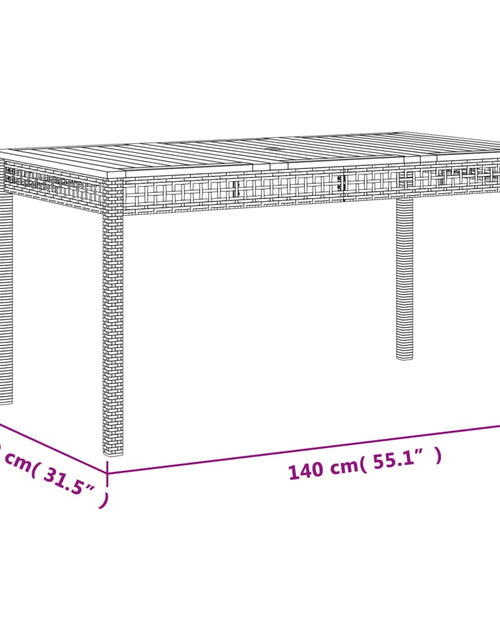 Încărcați imaginea în vizualizatorul Galerie, Masă de grădină, bej, 140x80x75 cm, poliratan și lemn acacia
