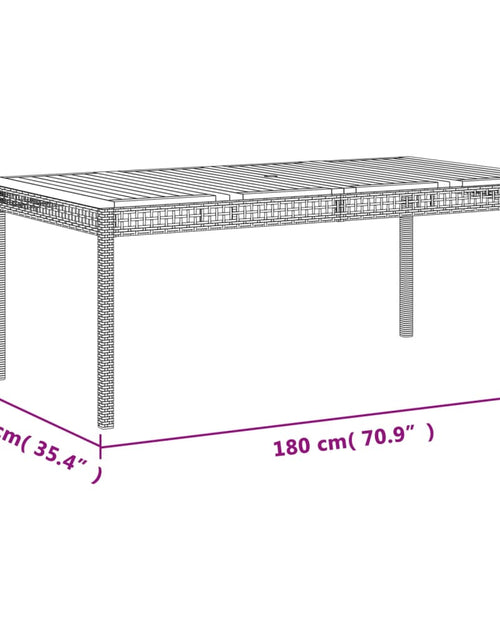 Încărcați imaginea în vizualizatorul Galerie, Masă de grădină, bej, 180x90x75 cm, poliratan și lemn acacia
