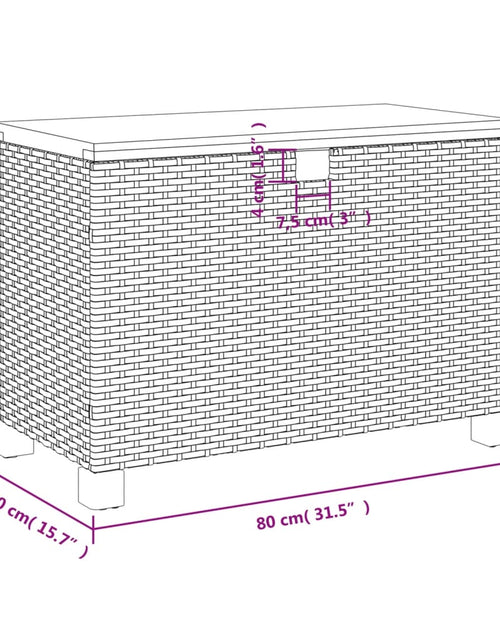 Încărcați imaginea în vizualizatorul Galerie, Cutie depozitare grădină bej 80x40x48 cm lemn acacia poliratan
