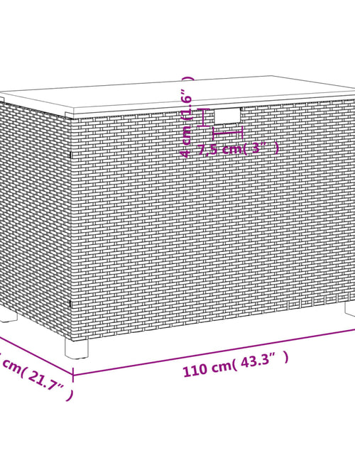 Загрузите изображение в средство просмотра галереи, Cutie depozitare grădină bej 110x55x63 cm lemn acacia poliratan
